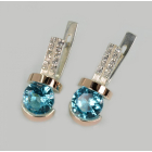 Серебряные серьги со вставками из золота