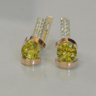 Серебряные серьги со вставками из золота