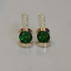 Серебряные серьги со вставками из золота