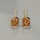 Серебряные серьги со вставками из золота