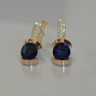 Серебряные серьги со вставками из золота