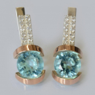 Серебряные серьги со вставками из золота