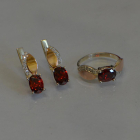 Срібний набір з золотими напайками