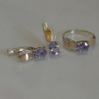 Срібний набір з золотими напайками