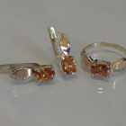 Срібний набір з золотими напайками