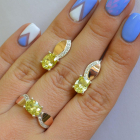 Срібний набір з золотими напайками