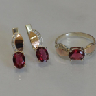 Срібний набір з золотими напайками