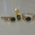 Срібний набір з золотими напайками