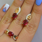 Срібний набір з золотими напайками