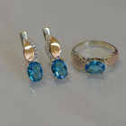 Срібний набір з золотими напайками