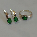 Срібний набір з золотими напайками