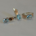 Срібний набір з золотими напайками