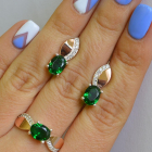 Срібний набір з золотими напайками