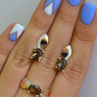 Срібний набір з золотими напайками