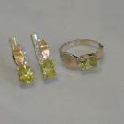 Срібний набір з золотими напайками