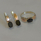 Срібний набір з золотими напайками