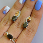 Срібний набір з золотими напайками