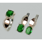 Срібний набір з золотими напайками