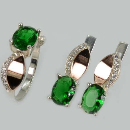 Срібний гарнітур з золотими напайками