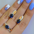 Срібний набір з золотими напайками