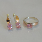 Срібний набір з золотими напайками