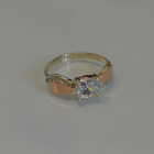 Срібна каблучка з пластинами із золота