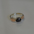 Срібна каблучка з пластинами із золота