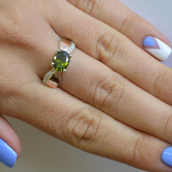 Срібна каблучка з пластинами із золота