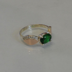 Срібна каблучка з пластинами із золота