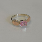 Срібна каблучка з пластинами із золота