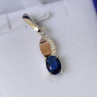 Серебряная подвеска с золотими вставками