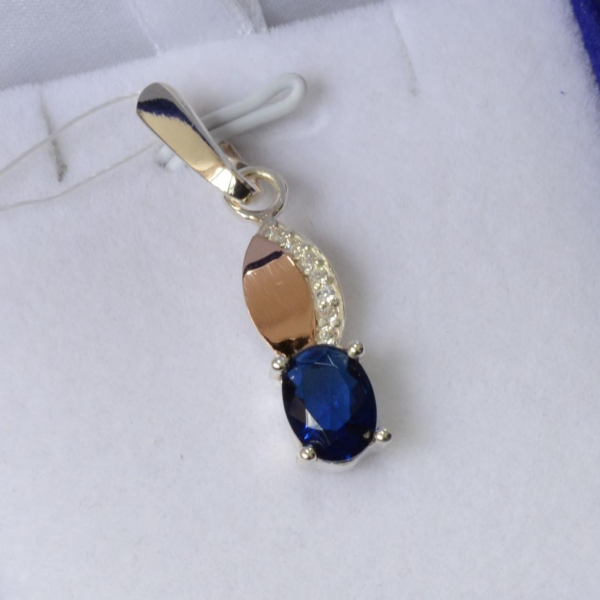 Серебряная подвеска с золотими вставками