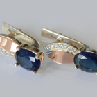 Срібні сережки з золотими вставками