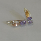 Срібні сережки з золотими вставками