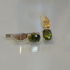 Срібні сережки з золотими вставками