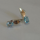 Срібні сережки з золотими вставками