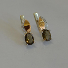 Срібні сережки з золотими вставками