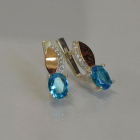 Срібні сережки з золотими вставками