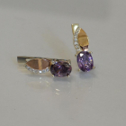 Срібні сережки з золотими вставками