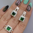 Срібний набір із золотими вставками