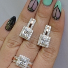 Срібний набір із золотими вставками