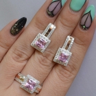 Срібний набір із золотими вставками