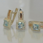 Срібний набір із золотими вставками