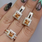 Срібний набір із золотими вставками