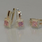 Срібний набір із золотими вставками