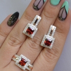 Срібний набір із золотими вставками