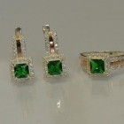 Срібний набір із золотими вставками