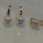 Срібний набір із золотими вставками