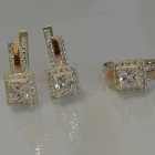 Срібний набір із золотими вставками