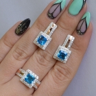 Срібний набір із золотими вставками